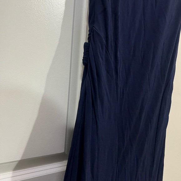 Badgley Mischka Navy Blue Open Back Maxi Dress Size 8 US - Picture 4 of 7